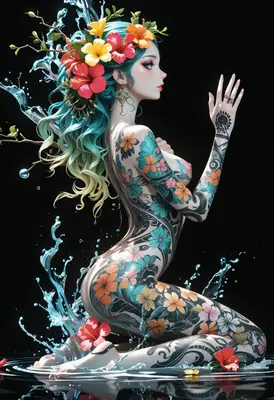 Floral Goddess of Water and Ink