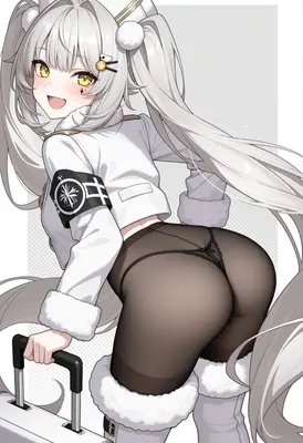 Playful Silver Haired Anime Girl