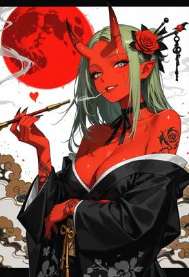Red Oni Under a Blood Moon