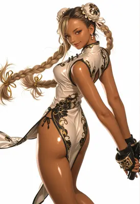 Elegant Fighter in Traditional Attire