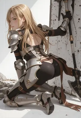 Blonde Warrior in Ornate Battle Armor