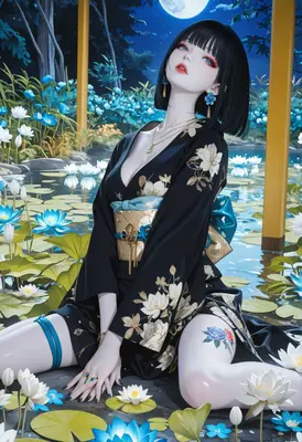 Moonlit Lotus Garden Serenity