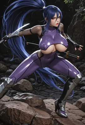 Purple Ninja Warrior in Action