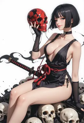 Assassin with a Crimson Skull