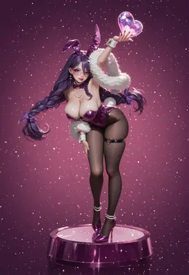 Purple Bunny Girl Heart Display