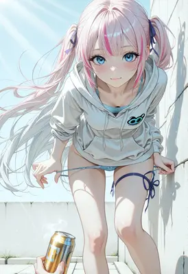 Playful Pink Haired Anime Girl