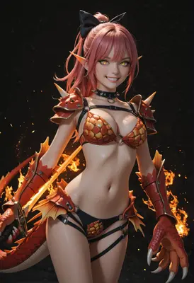 Fiery Dragon Maiden Warrior