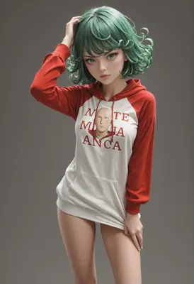 Tatsumaki Wearing a Saitama Hoodie