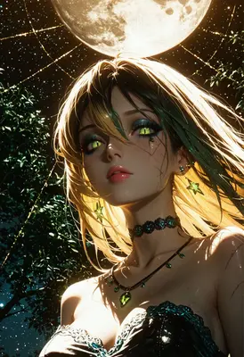 Gaze of the Celestial Moon Maiden