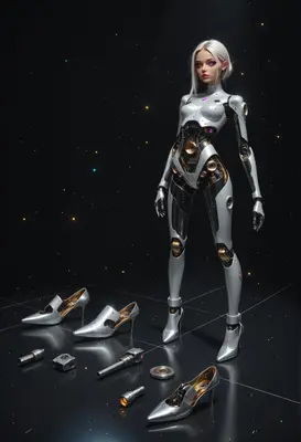 Ethereal Android in Space