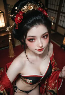 Elegant Geisha in Traditional Attire