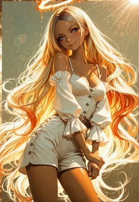 Radiant Blonde Angel in Golden Light