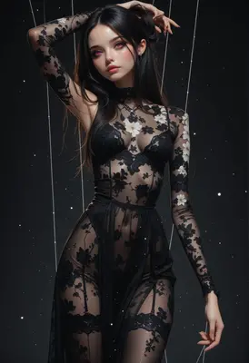 Ethereal Marionette in Floral Lace