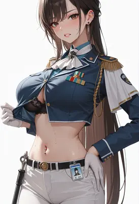 Sweaty Military Officer in Uniform
