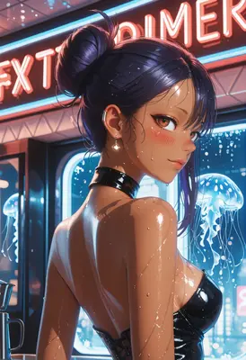 Neon Jellyfish Diner Glow