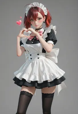 Lovely Maid Making a Heart Shape