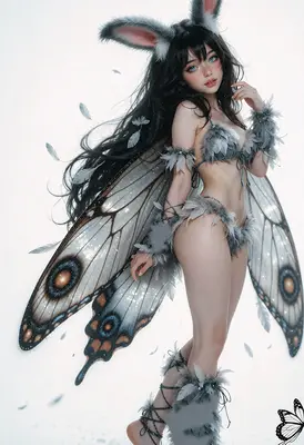 Ethereal Moth Fairy With Bunny Ears