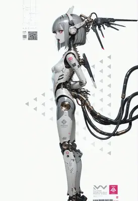 Futuristic Cyborg Android Profile Study