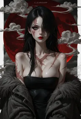 Scarred Beauty Under The Red Moon