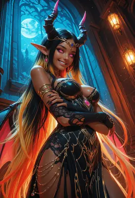 Radiant Demon Queen in Moonlight