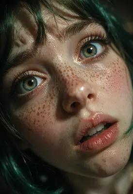 Close Up Portrait of Freckled Beauty
