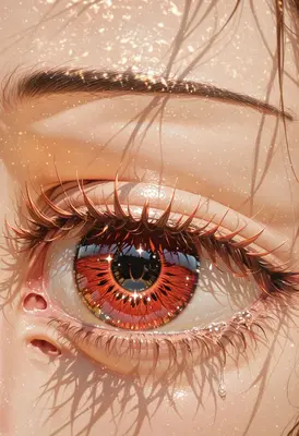 Glistening Amber Eye Macro Study