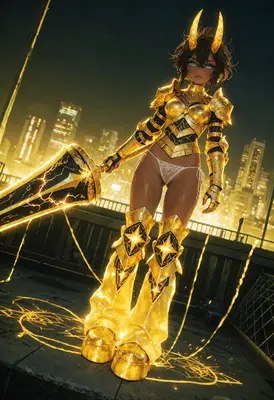 Golden Guardian of the Night City