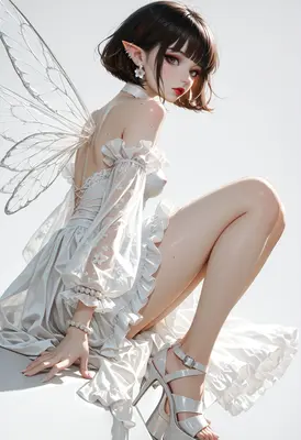 Ethereal Fairy in White Silk