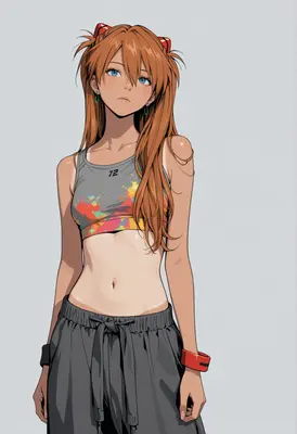 Athletic Asuka Langley in Casual Sportswear
