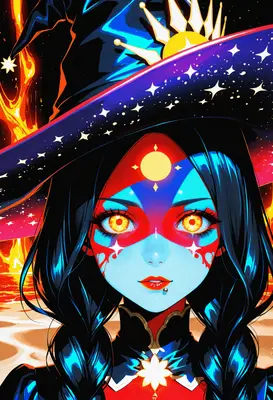 Celestial Sorceress with Radiant Sun Eyes