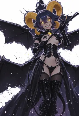Gothic Succubus with Golden Horns