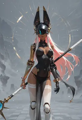 Cybernetic Guardian with Golden Halo