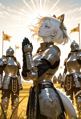Divine Knight Praying Before Battle