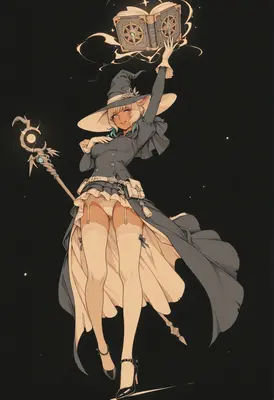 Mystical Sorceress Casting a Spell