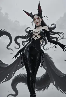Vampiric Succubus Queen in Latex
