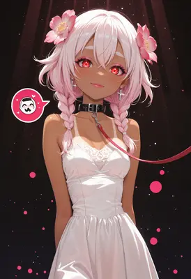Pink Haired Girl With A Choker