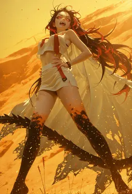 Fierce Vampire Hunter in Desert Sands