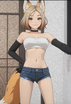 Cute Fox Girl in Casual Attire