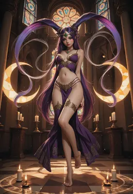 Celestial Priestess in Sacred Chamber