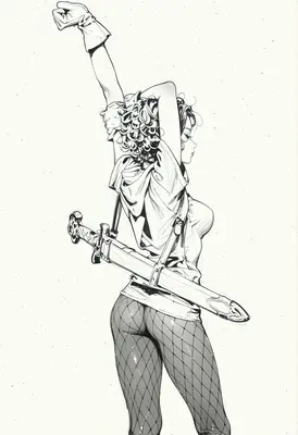 Warrior Stretching in Fishnet Tights