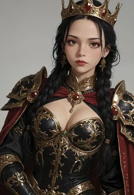 Regal Warrior Queen in Golden Armor