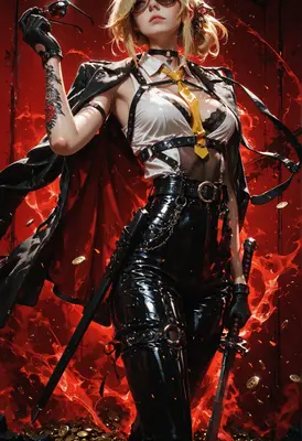 Fiery Agent in Latex Gear