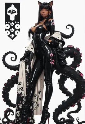 Cat Girl with Tentacle Companion