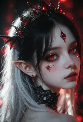 Ethereal Vampire Queen in Crimson Light