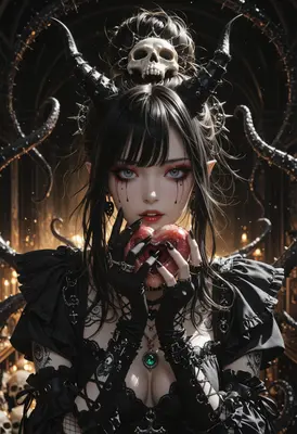 Gothic Succubus Offering a Crimson Heart
