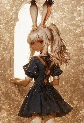 Elegant Bunny Girl in Golden Light