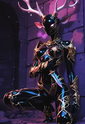 Ethereal Deer Knight in Gilded Armor