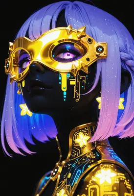 Cybernetic Oracle with Golden Mask