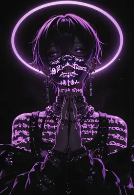 Neon Gothic Soul in Prayer