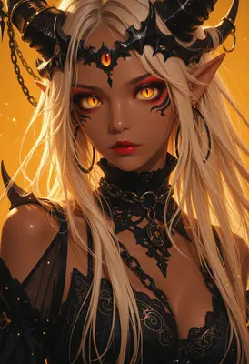 Gilded Demon Queen Portrait